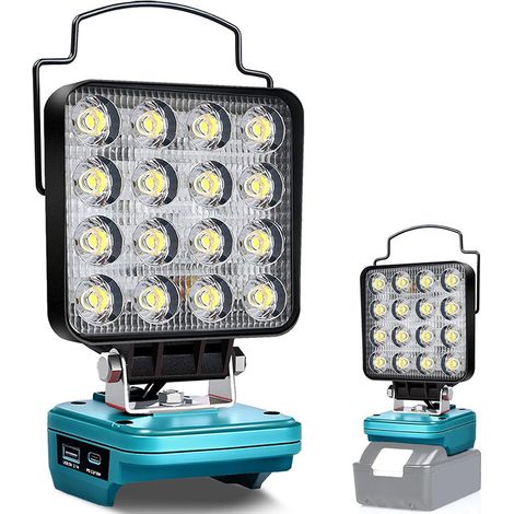 Compatible avec les lampes de travail Makita, l'éclairage LED, les batteries au lithium et les lampes USB Type-C (1/5)