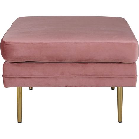 Boom Pouf, Hocker Velour Messing, pink.