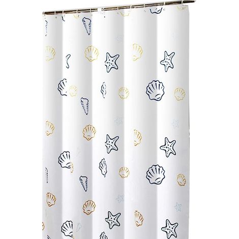 Nouveau rideau de douche Ocean World en polyester, idéal pour séparer une salle de bain (80 cm x 180 cm). (1/4)