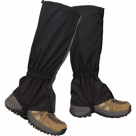 Begi Wasserdichte Wanderleggings – Leicht, reißfest, verstellbar, winddicht (36 cm) – Schwarz (1/4)