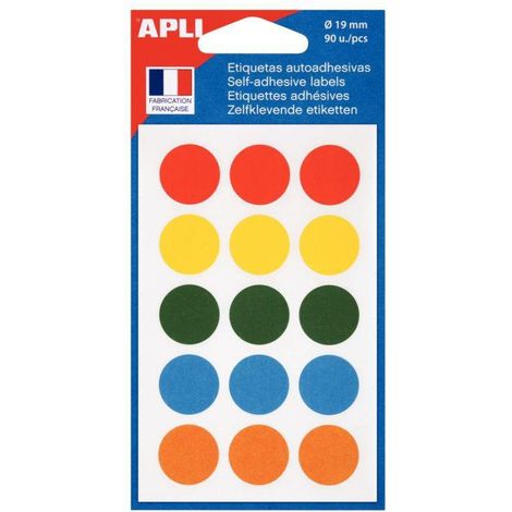 Étui de 90 pastilles de couleur diamètre 19 mm coloris assortis (1/2)