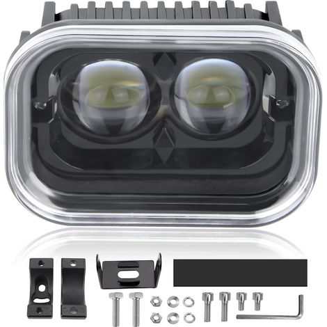 Luci di guida a LED universali per moto da 4 pollici, 45 W, barra luminosa da lavoro a LED da corsa, luci per moto con fascio bianco alto/basso per camion, ATV, bici elettrica (1 pezzo) (1/5)