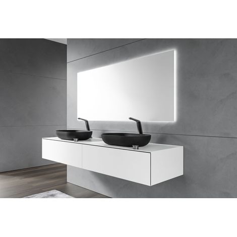 BERNSTEIN - Meuble sous-vasque salle de bain ARCTIC 1800 blanc Softtouch pour vasque à poser
