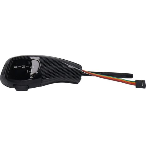 Pommeau de levier de vitesse automatique à LED, bouton rouge côté gauche, remplacement lisse pour BMW X3 E83 2004-2010, style fibre de carbone (1/3)