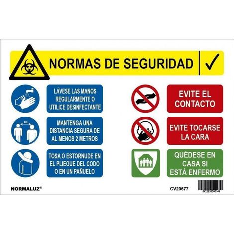 FPLUS normaluz señal 30x20 normas seguridad corona virus  cv20677 (1/2)