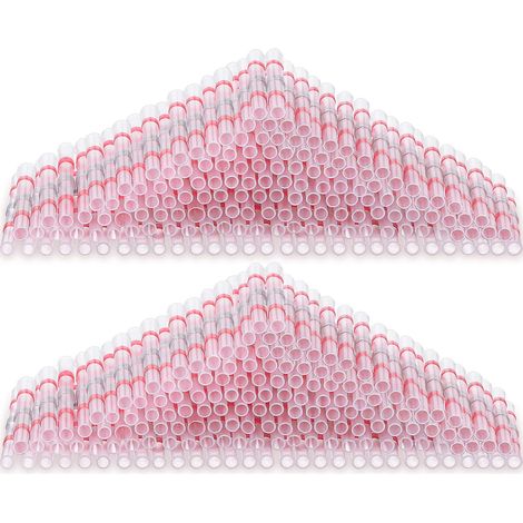 150 conectores de cable para soldadura, conectores termorretráctiles, 22-18 AWG, conectores eléctricos aislados e impermeables de color rojo, terminales de empalme para aplicaciones automotrices y mar (1/4)