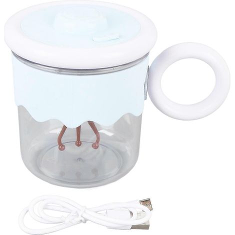 Elektrischer Rührbecher für Kaffee, 400 ml, Ein-Klick-Rührfunktion, niedlicher tragbarer Kunststoffbecher mit automatischer Rührfunktion