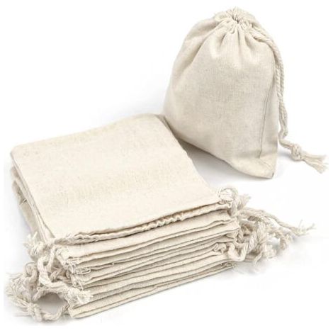Lot de 50 sachets en coton naturel 7x9cm – Cordon de serrage – Pour rangement et sachets cadeaux personnalisés (1/5)