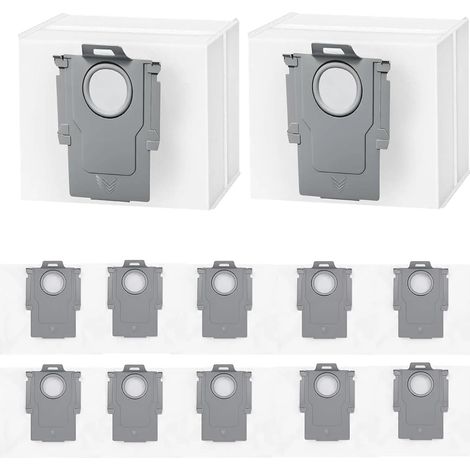 12 sacs à poussière pour station d'extraction d'aspirateur Roborock Q7 L5+/Q10 S5+/Q5 Pro+/S7 MaxV Ultra/S8 Pro Ultra/G10S PRO/Q7+/Q7 Max+/Q5+/Q5 Max+/S8+/S7 Pro Ultra/T8 /Q8 Max+ - Sac de rechange de (1/4)