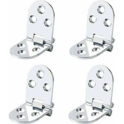 Bisagras para mesa plegable, conector plegable, herraje para muebles, acero inoxidable, plegable 180 grados, 2,5 mm de grosor, acabado cromado, 4 unidades (1/4)
