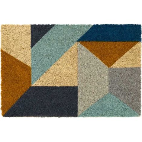 Paillasson Coco Multicolore Formes Géométriques - 60x40x1.5cm (1/2)
