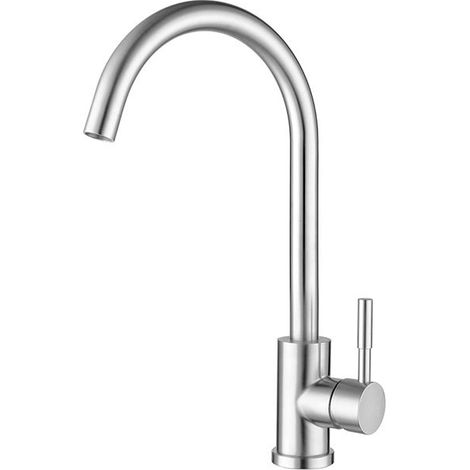 Robinet d'évier en acier inoxydable avec mitigeur universel eau chaude et froide à bille rotative Robinet (1/5)