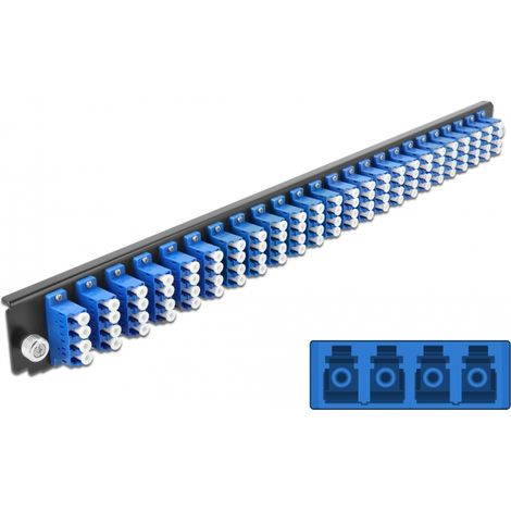 Delock Caja de empalme Panel Frontal 24 puertos LC Quad azul de 19