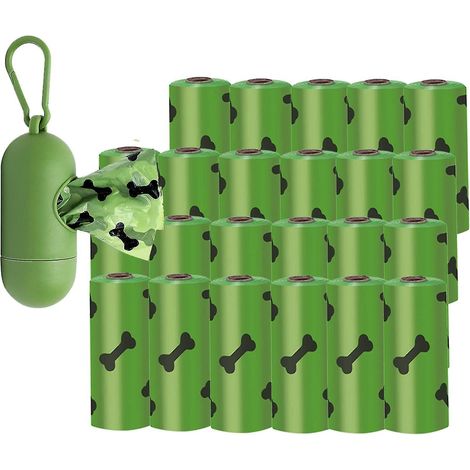 Sacs Pour Déchets Canins - Biodégradables - 345 Pièces (23 Rouleaux) - 35,5 x 23 cm - Pour Chiens Toutes Tailles