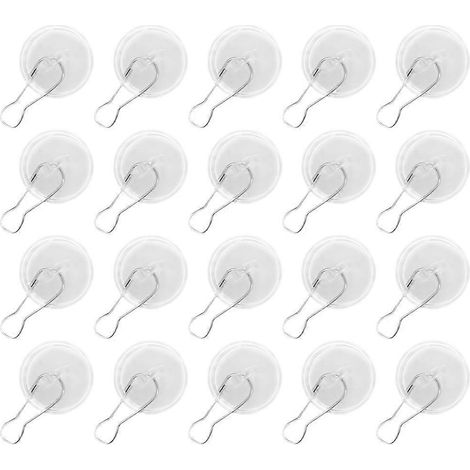 Lot de 20 crochets de plafond autocollants transparents, robustes et munis de boucles de suspension.-2x2CM-Transparent (1/4)