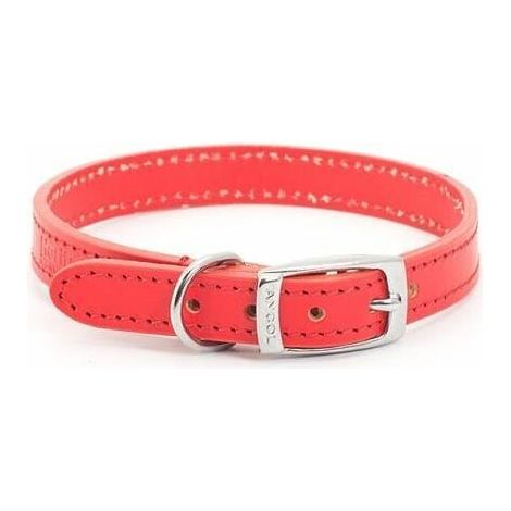 Ancol Leather Collar Red - 20 - 870560 (1/2)