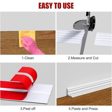 Plinthe Souple Autoadhésive, 20mm x 6m PVC Baguette de Finition Adhesive, Moulure Murale Corniche Plafond, Protection M PLINTHE PVC (1/5)