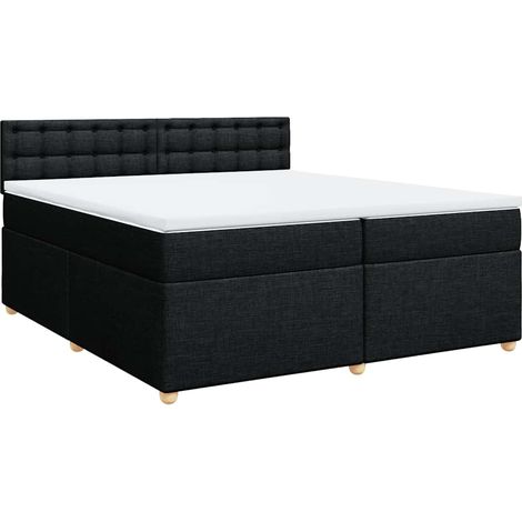 Maison Exclusive - Cama box spring con colchón tela negro 200x200 (1/5)