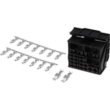 Fiche nue Fakra male 52PIN noire avec broches