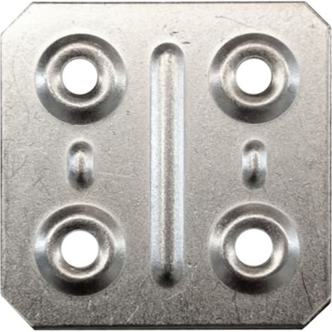 PIASTRINA QUADRA ZINCATA CM.4X4. Prezzo per 1 pezzo.