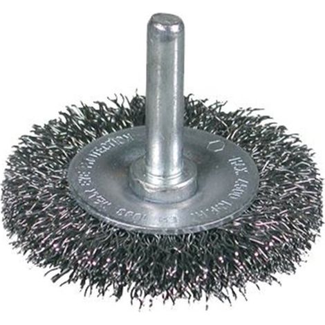 Cepillo circular OSBORN de acero latonado ondulado, 4.500 RPM, vástago de 6 mm.