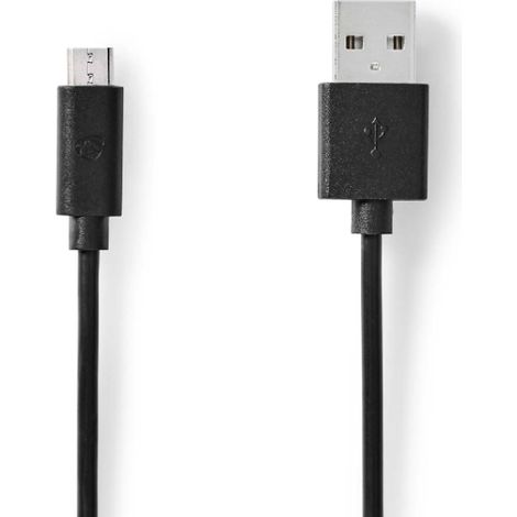 Cable usb usb 20 usb a macho usb micro b macho 11 w 480mbps niquelado 200 metros redondo pvc negro etiqueta (1/3)