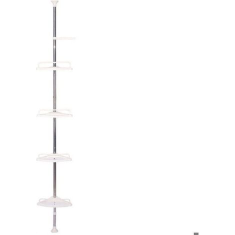 Étagère de douche télescopique 100-320 cm Étagère sans perçage Étagère télescopique Étagère d'angle avec 4 paniers (1/5)