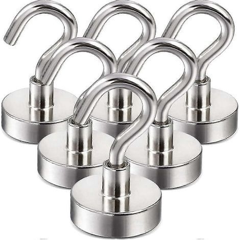 Magnetische Haken, 6er-Set – Silber