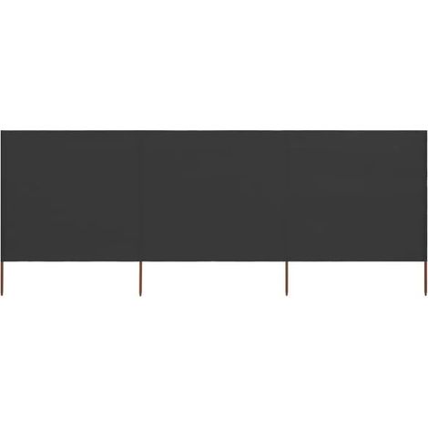 Rideau de séparation en tissu à trois panneaux, 400 x 80 cm, gris anthracite. (1/5)