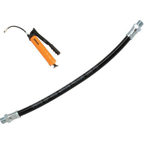 Flexible Brixo para engrase – Longitud 300 mm – Nylon de alta presión – Conexiones de acero – Brixo