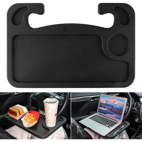 Laptop-Lenkradhalterung, vielseitiges Reisezubehör, Autositztabletts zum Essen, Konsole unter dem Lenkrad (schwarz)