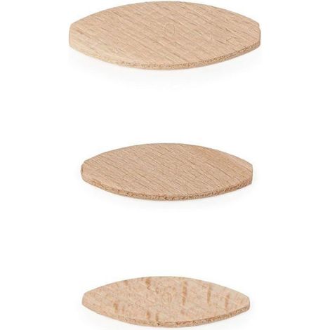Cent tenons plats en hêtre, calibre 10, assemblés selon la méthode Lamello. Conditionnés dans une boîte de rangement réutilisable. (1/4)