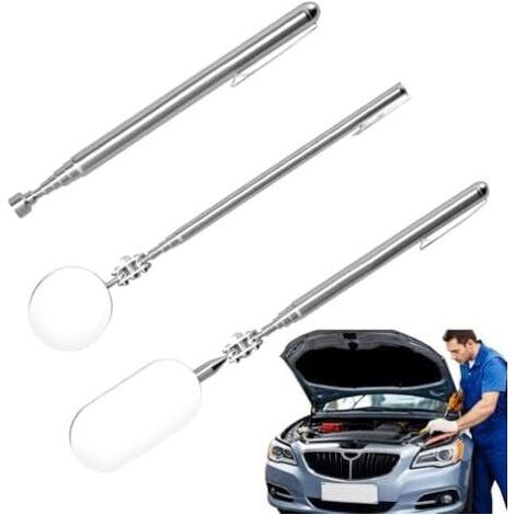 Miroir Télescopique, d'Inspection Automobile avec Manche Extensible, Accessoire de Maintenance Robuste et Pliable pour Soudage, Réparation Domestique Bricolage - (1/5)