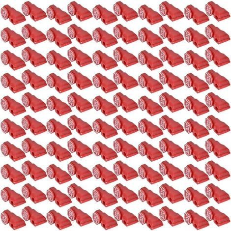 SHINING HOUSE 100 Stück Schlosshaken-Stopperschloss, rotes Kunststoff-Sicherheitsschloss, einfache Installation, für Warenverbindung, Supermarkthaken, Diebstahlsicherung im Schaufenster (4 mm) (1/5)