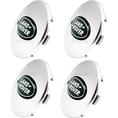Enjoliveur de moyeu avec logo central 62 mm en ABS compatible avec les accessoires Land Rover (LR vert chromé) (1/5)