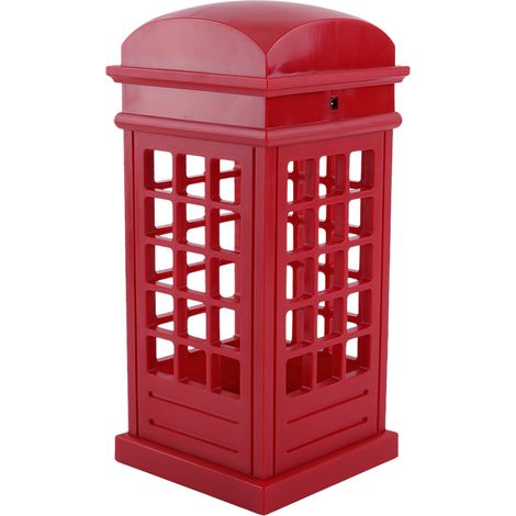 Lampe de bureau LED jaune rétro cabine téléphonique, veilleuse tactile avec variateur, luminaire décoratif vintage pour bureau. (1/5)