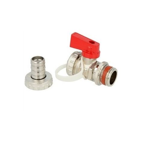 Robinet à bille KFE 1/2 nickelé auto étanche avec contre écrou