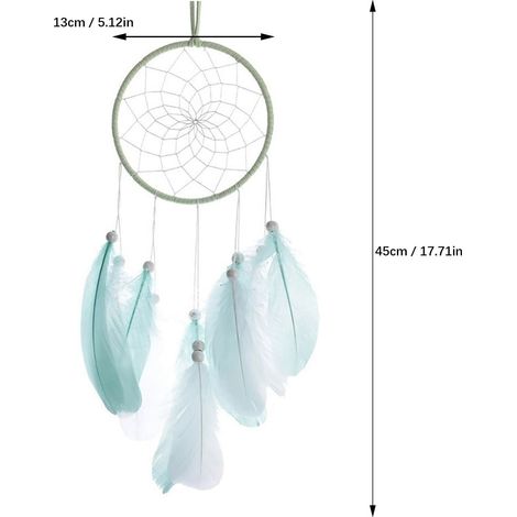 Dream Catcher - Handmade Boho Wall Decor with Feathers and Beads - Indoor Bedroom Living Room Balcony Decoration - 1 Piece (1/4)