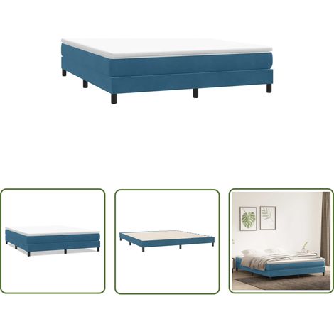 vidaXL Boxspringbett ohne Matratze Dunkelblau 180x210 cm Samt (1/5)