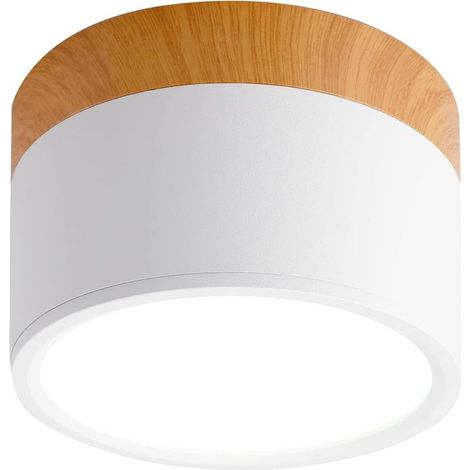 Spot Plafond en Saillie Rond LED Plafonnier Aluminium 7W 110mm 230V pour Couloir Chambre Salle à Manger Cuisine Salon -Blanc Mat-blanc Froir 6000k (1/5)