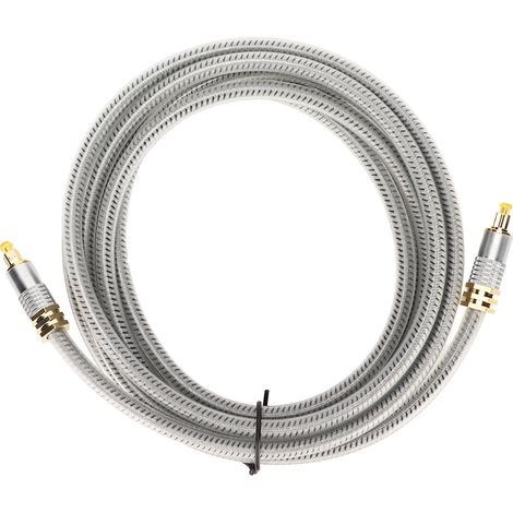 Câble fibre optique professionnel 24K plaqué or numérique 5m pour lecteur DVD, CD, TV, boîtier décodeur - 16,4ft (1/5)