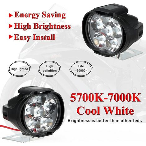 Phare LED De Moto Phare Auxiliaire De Voiture Lumière De Conduite Appropriée pour Motos Motos Atvs Utvs éclairage De Scooter, BR-Vie