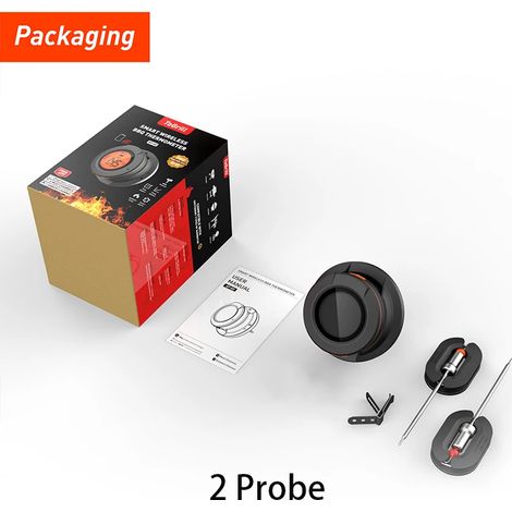 (2 sondes) Thermomètre de four, lecture instantanée numérique Bluetooth, convient à une utilisation intérieure et extérieure, compatible avec une application mobile. (1/5)