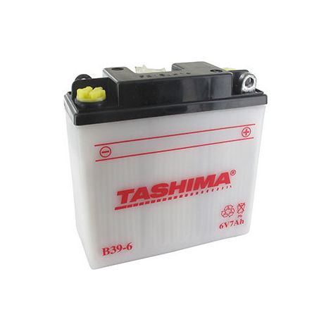 Batterie Blei Tashima 6V, 7Ah. L: 126, B: 48, H: 126 mm, + rechts Für Scooter, Motorräder. (ohne Säure geliefert). Ersetzt Original B39