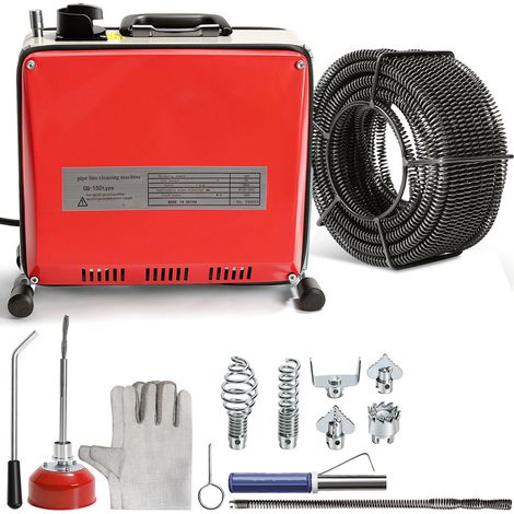 TolleTour 500W Macchina professionale per la pulizia dei tubi 400 giri/min Con 6 spirali e accessori (1/5)