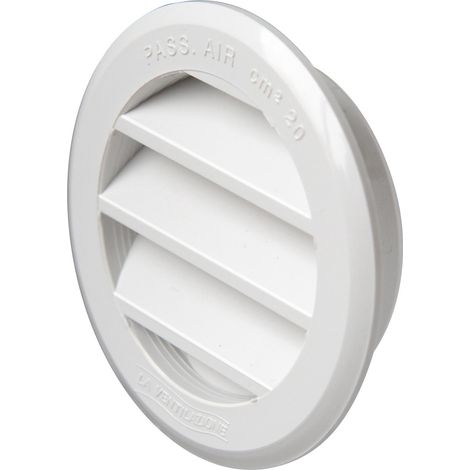La Ventilazione T63RB Griglia di Ventilazione in Plastica Tonda da Incasso, Bianco, diametro 80 mm (1/4)