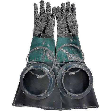 Gants de sablage, pièces pour sableuse, 60 cm, avec joints toriques pour cabine de sablage (1/3)