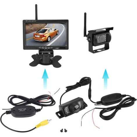 Caméra De Recul - 170° Angle De Vue - Vision Nocturne IR - Étanche IP67 - Sans Fil RCA - Pour Véhicule 12V - Kit Complet ×1 (1/4)