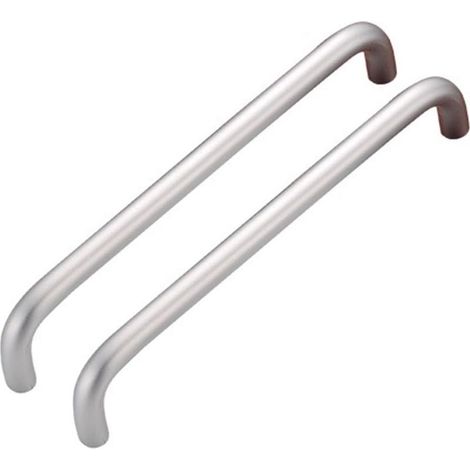 Poignées de porte de cuisine, poignées de placard en acier inoxydable mat, poignées de tiroir (96 mm) / Noir et blanc / Lot de 2 (1/5)