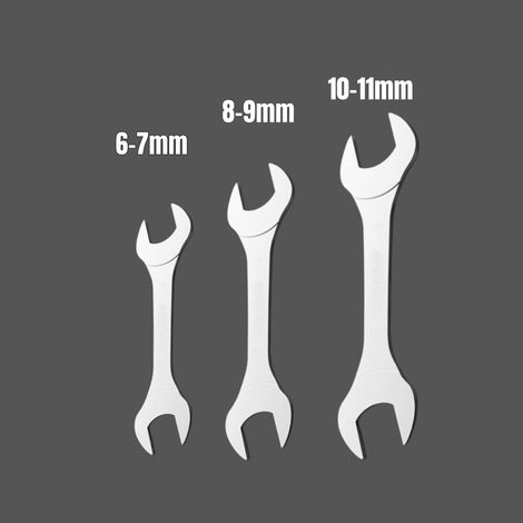 (Jeu de 3 clés plates de précision haute performance, 6-11 mm) (1/5)